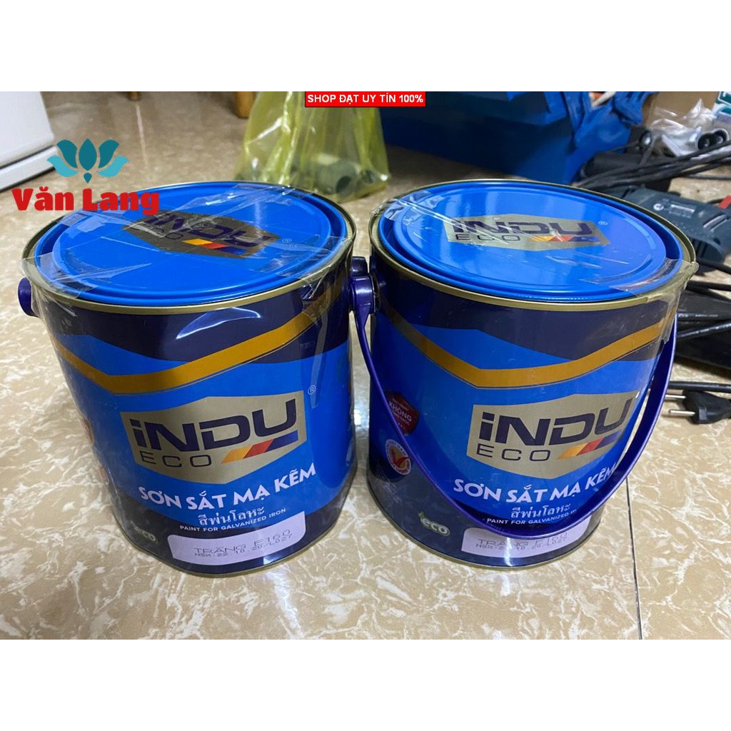 Sơn sắt mạ kẽm INDU đủ màu hộp 2,5 Kg. Bảo hành không bong tróc