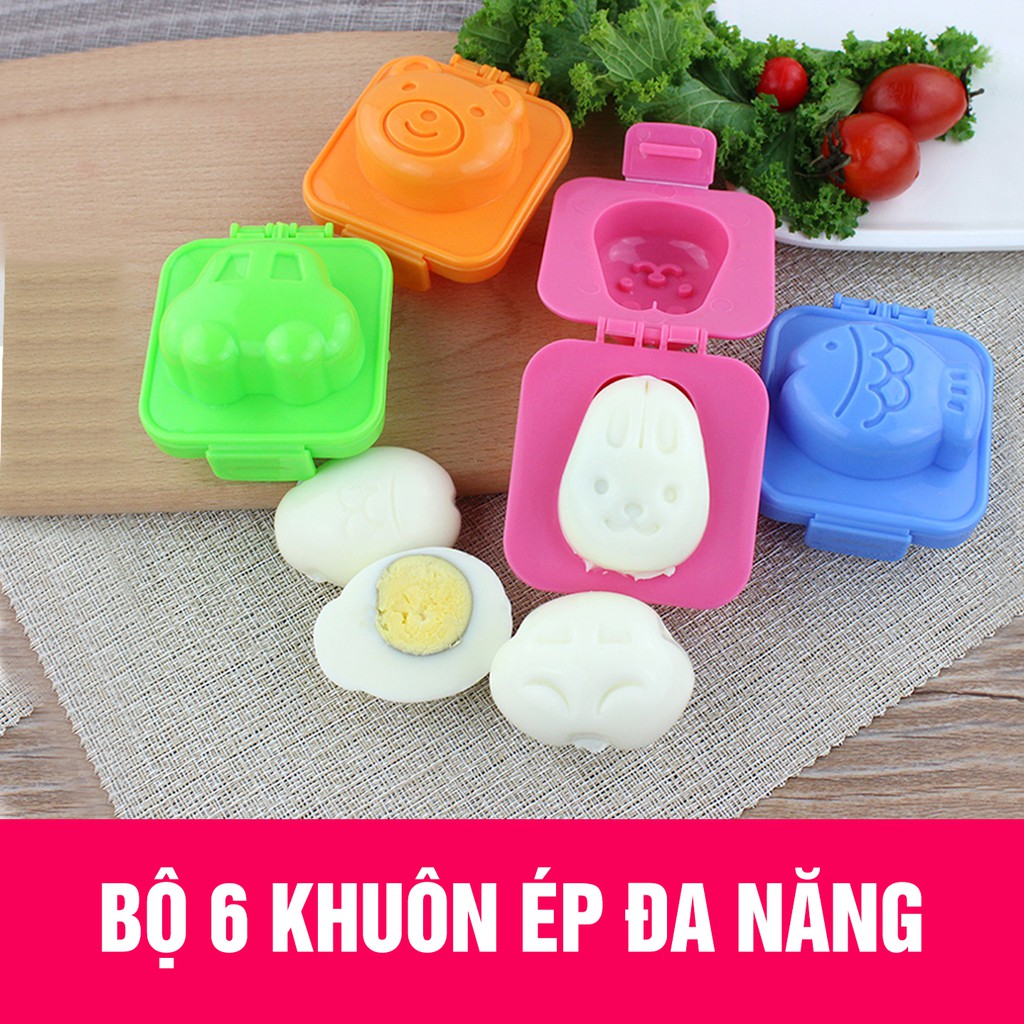 Bộ 6 khuôn ép cơm ép trứng và bánh đẹp mắt tạo sự tò mò cho bé - bộ 6 khuôn ép cơm