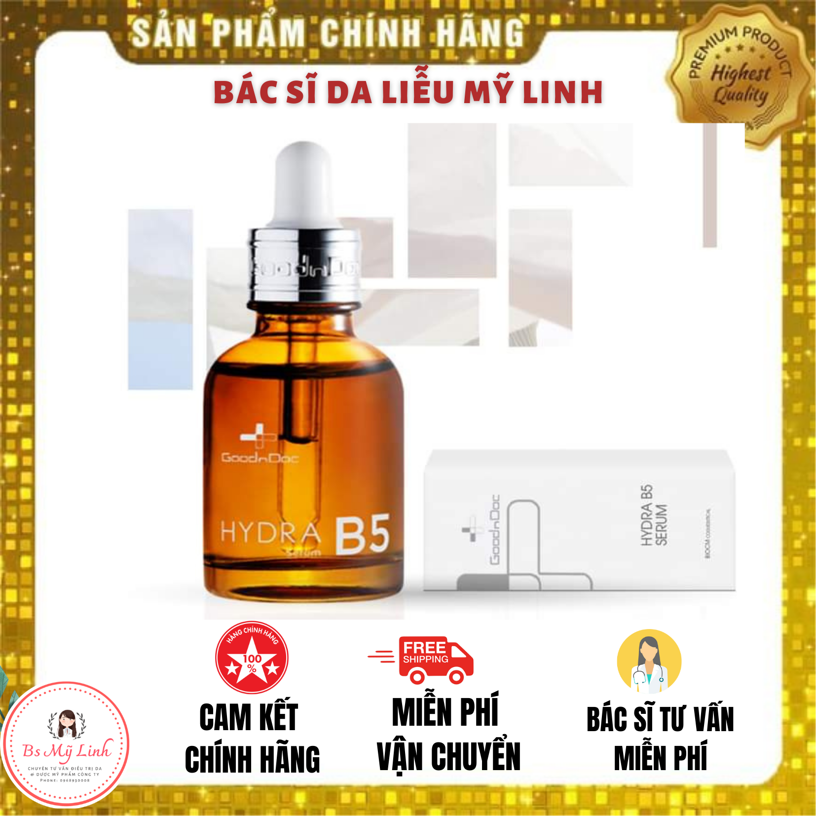 [TEM CÔNG TY] SERUM  B5 GOODNDOC CẤP NƯỚC PHỤC HỒI DA