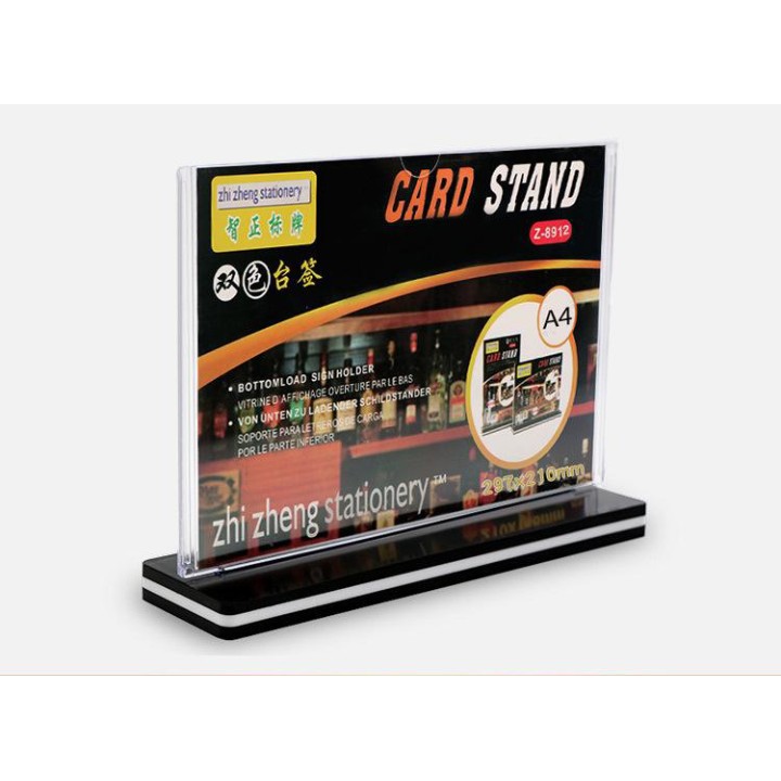 Menu Mica A4 Ngang ,Kệ Mica Để Bàn,Stand Cao Cấp