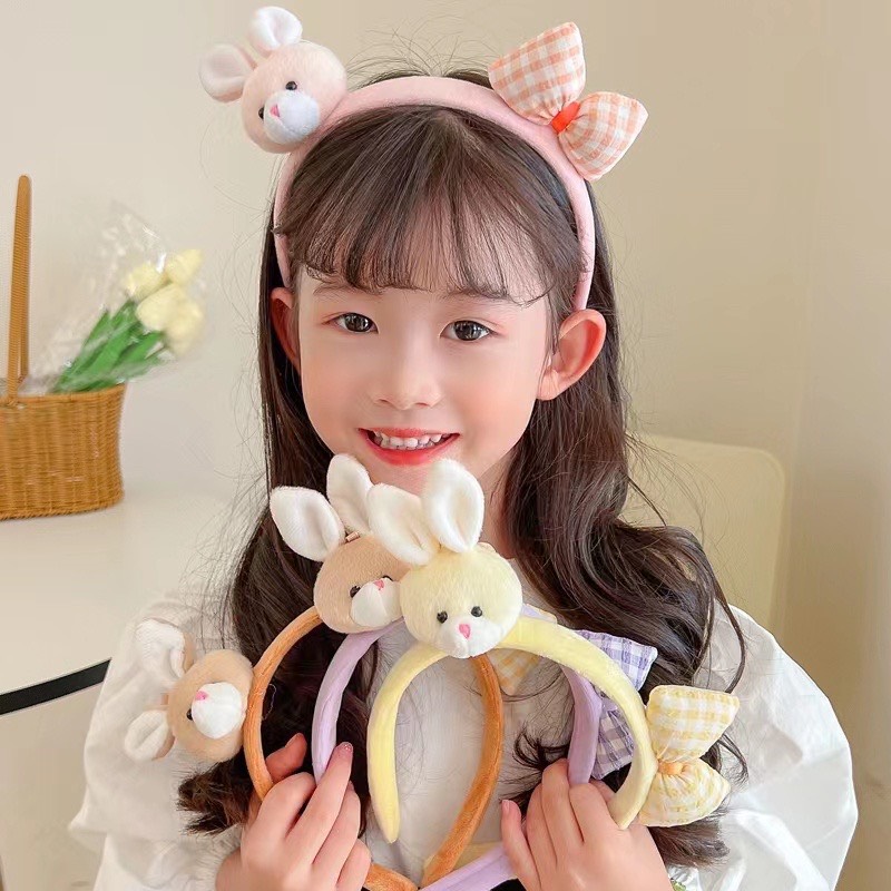 Bờm cài tóc thỏ nơ xinh xắn dễ thương