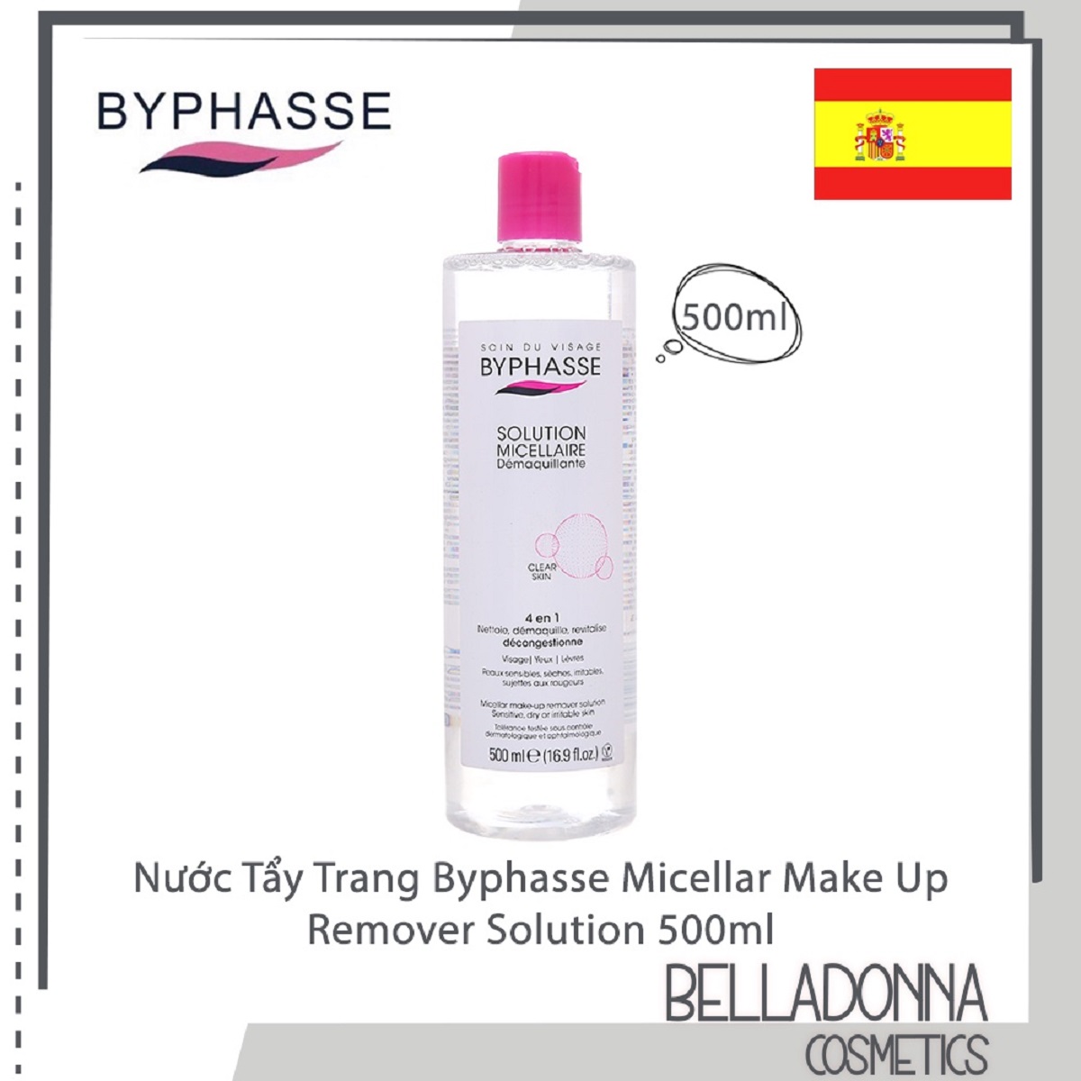 Byphasse Micellar Make Up Remover Solution 500ml