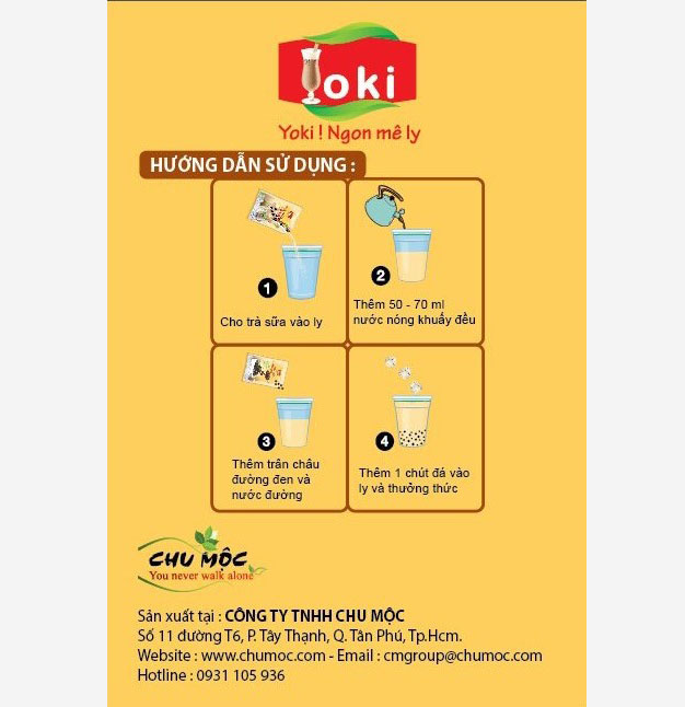 2 set Trà sữa trân châu đường đen Yoki 50g