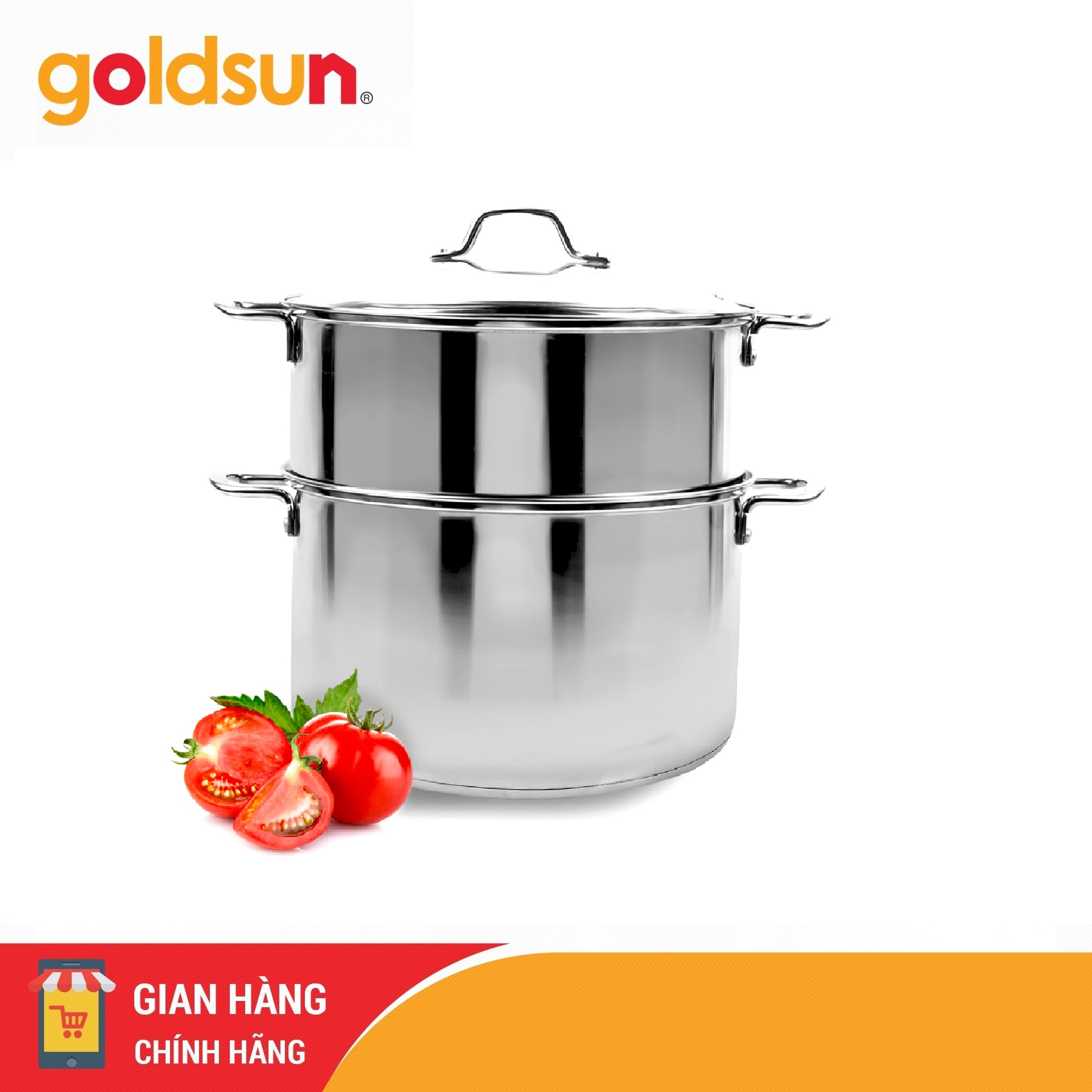 Bộ nồi xửng hấp Goldsun GH26-2303SG (Bạc)