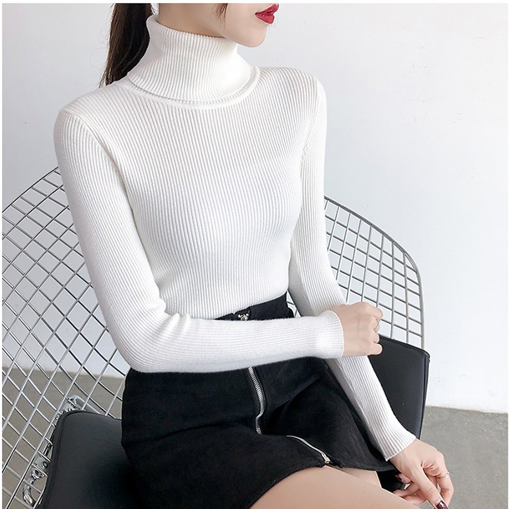 Áo Len Nữ cổ lọ dài tay đẹp