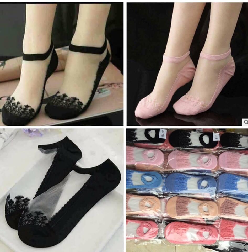 Combo 10 đôi tất/vớ nữ ren công chúa cổ ngắn