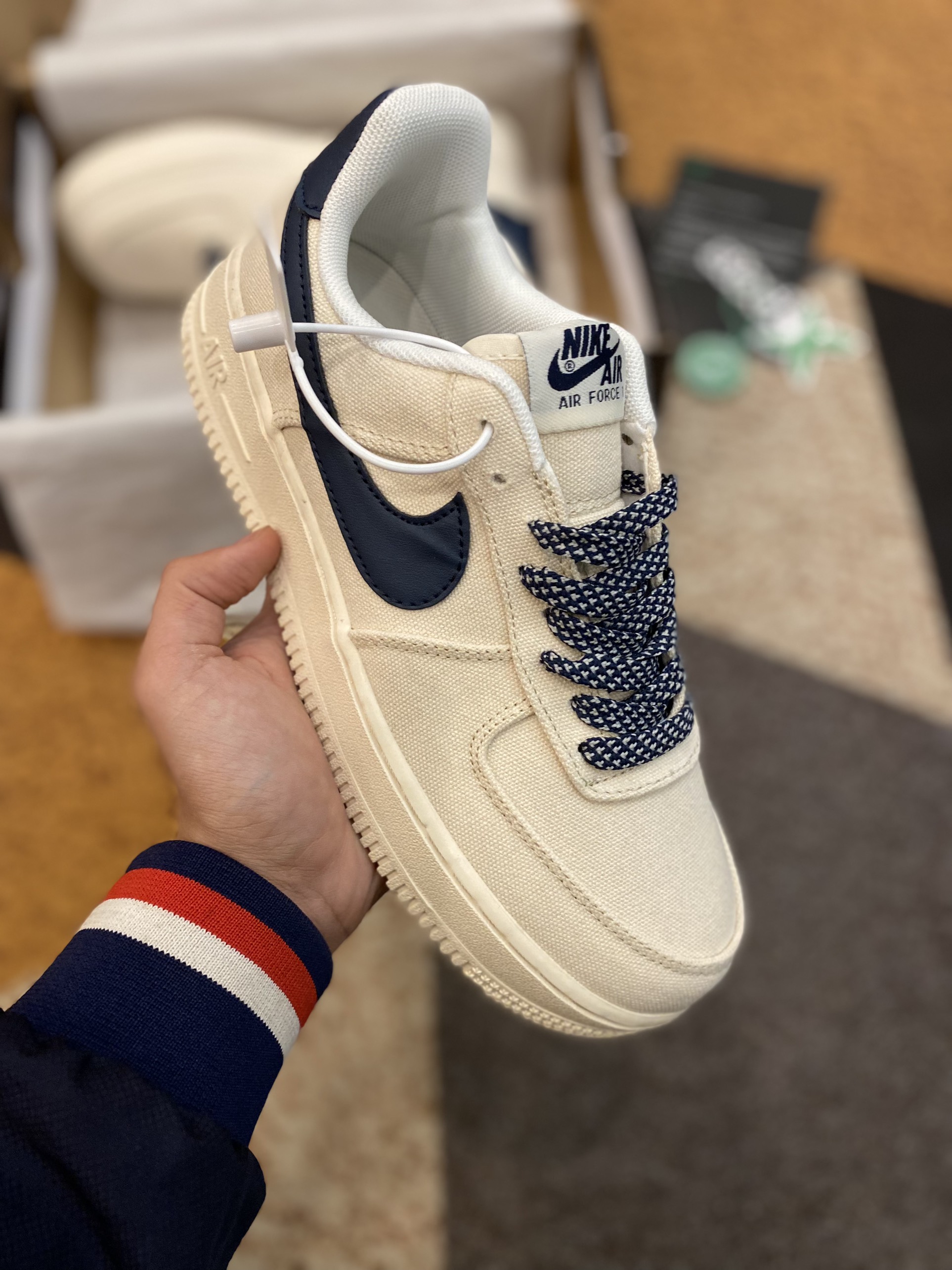 [MyGsneaker] Giày AF1 logo navy bản tiêu chuẩn