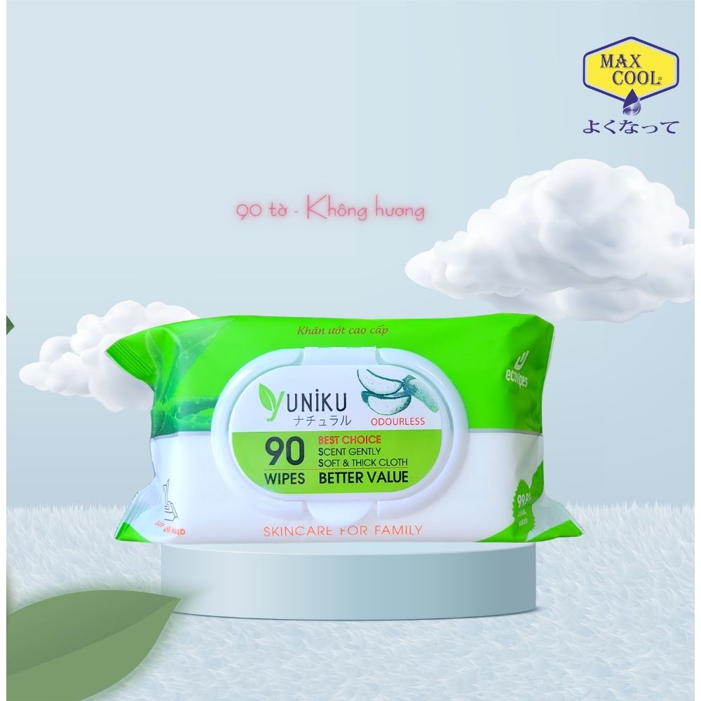 Khăn giấy ướt cao cấp 90 Tờ Yuniku (HÀNG CHÍNH HÃNG)