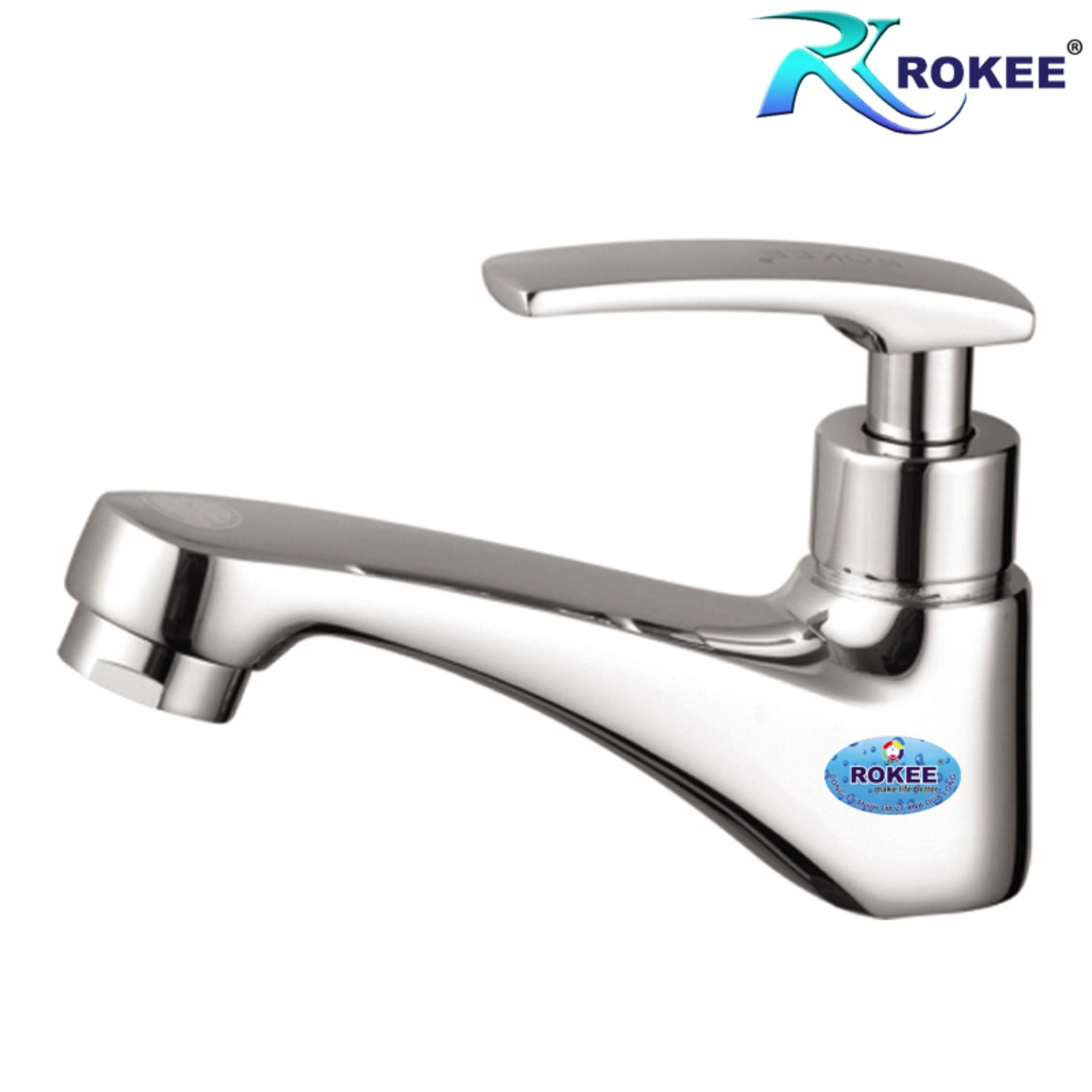 Vòi sen lạnh nhà tắm Rokee RS303 (Trắng bạc)
