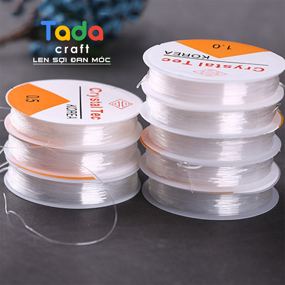 Cuộn dây cước thun trong co giãn, dây gân xỏ vòng hạt handmade