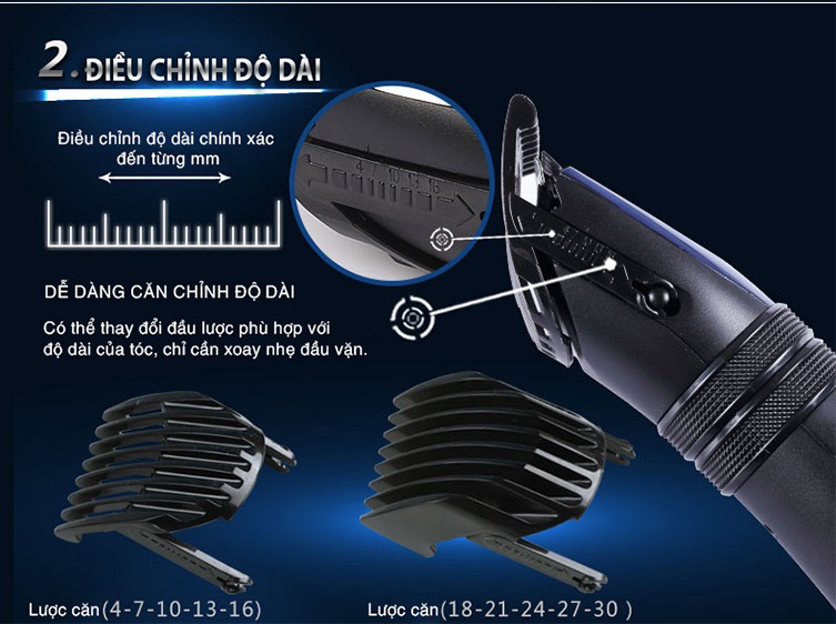 Tông đơ cắt tóc cao cấp Flyco (FC5809) tặng máy tỉa lông mũi Flyco