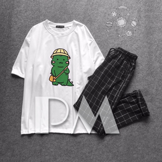 Sét áo 3D các hình+ quần karo nhỏ , áo kiểu nữ, áo thun nam nữ, quần khaki, quần nữ, sét bộ mặc ở nhà, áo thun tay dài, quần jean ống rộng - LEEDA