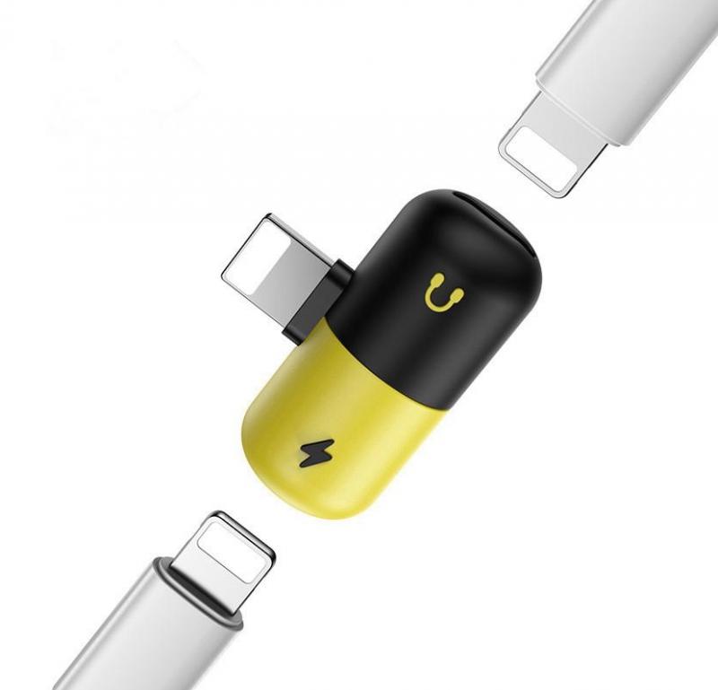 Bộ chia 2 cổng sạc và tai nghe cho iphone 7, 8, X
