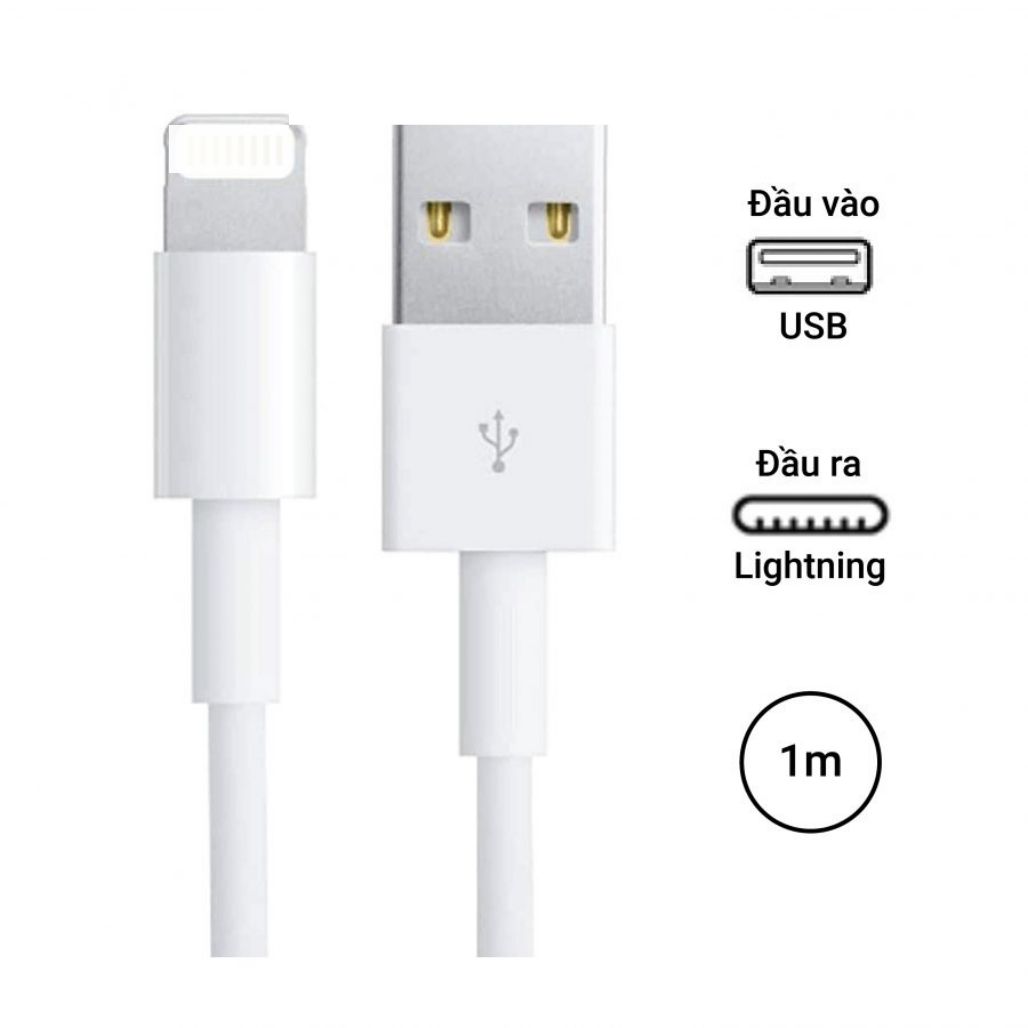 Dây cáp sạc Lightning iPhone , iPad , tương thích mọi phiên bản IOS cho iPhone 11 , 11 Pro ,11 Pro Max , iPhone 6 , 7 , SE 2020 ,  iPhone 5 / iPhone X / iPhone Xs Max / Iphone Xs / iPhone 8