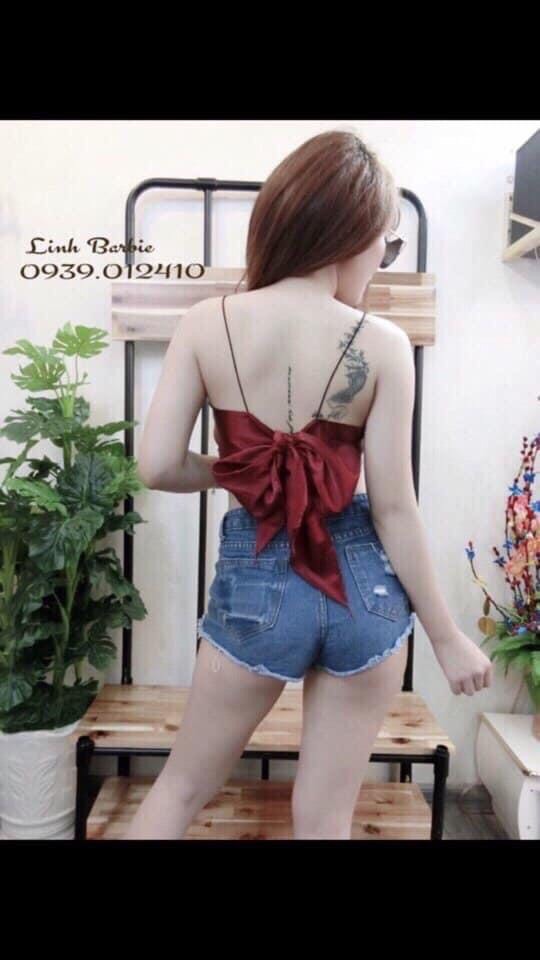 ÁO CROTOP YẾM CỘT NƠ LƯNG CÓ MÚT NGỰC SNU