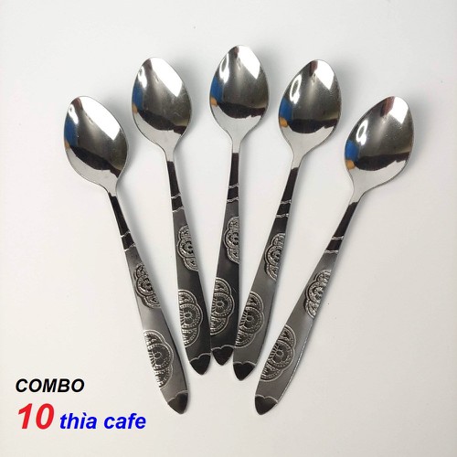 Bộ 10 Chiếc Thìa Cafe, Thìa Sữa Chua, Thìa Bánh Gato KT: 13x2.8cm