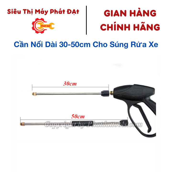 Cần nối dài súng rửa xe 30-50cm-Chất liệu đồng-thép không gỉ cao cấp