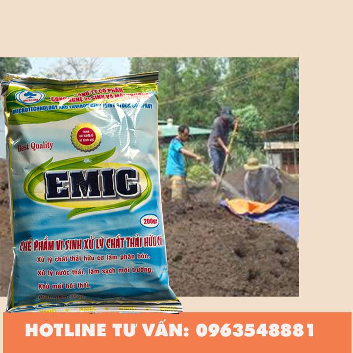 Chế phẩm sinh học Emic. Ủ rác thải nhà bếp. ủ phân cá. Gói 200gr