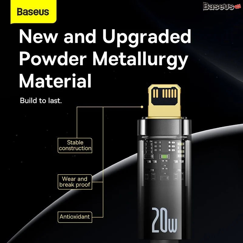 Cáp Sạc nhanh Tự Ngắt Gen2 Baseus Explorer Series cho iPhone/ iPad (Type C to Lightning Auto Power-Off, PD 20W Fast Charging Data Cable )