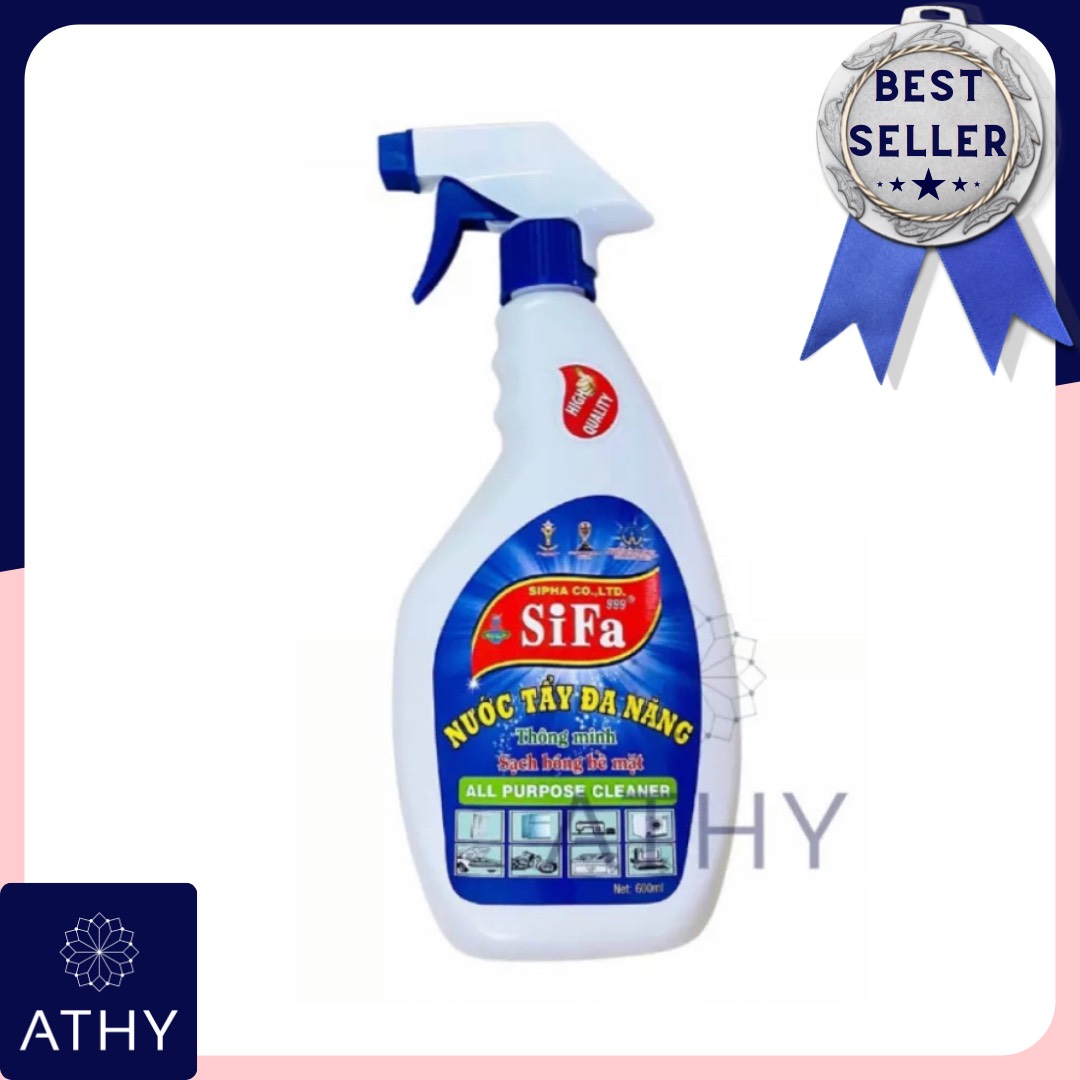BÌNH XỊT TẨY ĐA NĂNG SIFA 600ML chai xịt chất vệ sinh vết bẩn cực mạnh xóa sạch vết ố lâu ngày làm sạch bề mặt xe máy ô tô gạch sàn bàn ghế máy vi tính nhà bếp toilet phòng tắm gương kính cửa kiếng block máy nội thất tườn