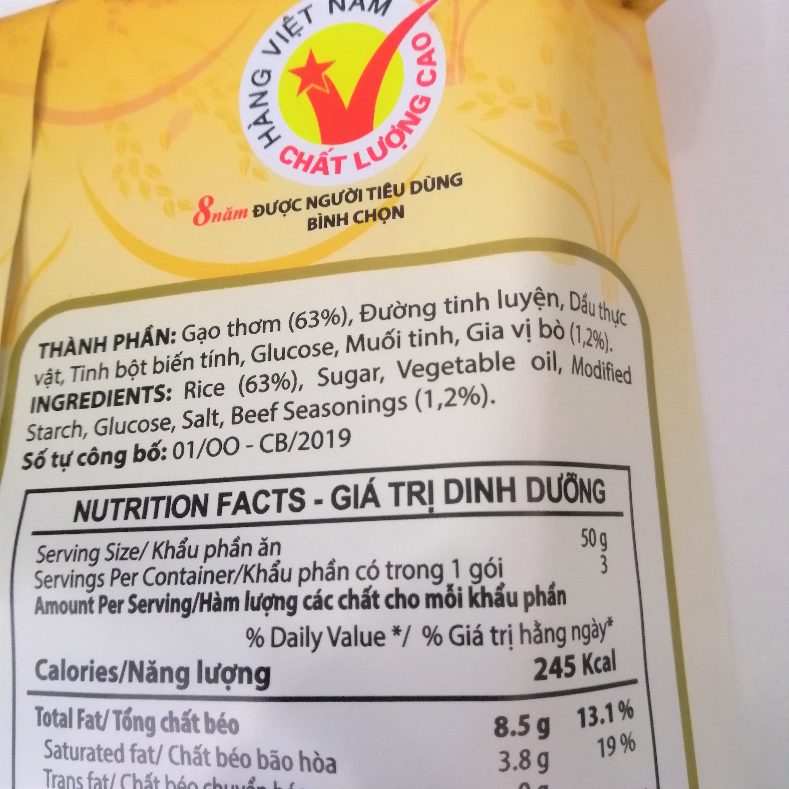 Bánh Gạo One One Vị Bò Nướng (Gói 150g) (Giảm 20K ship cho đơn từ 49K)
