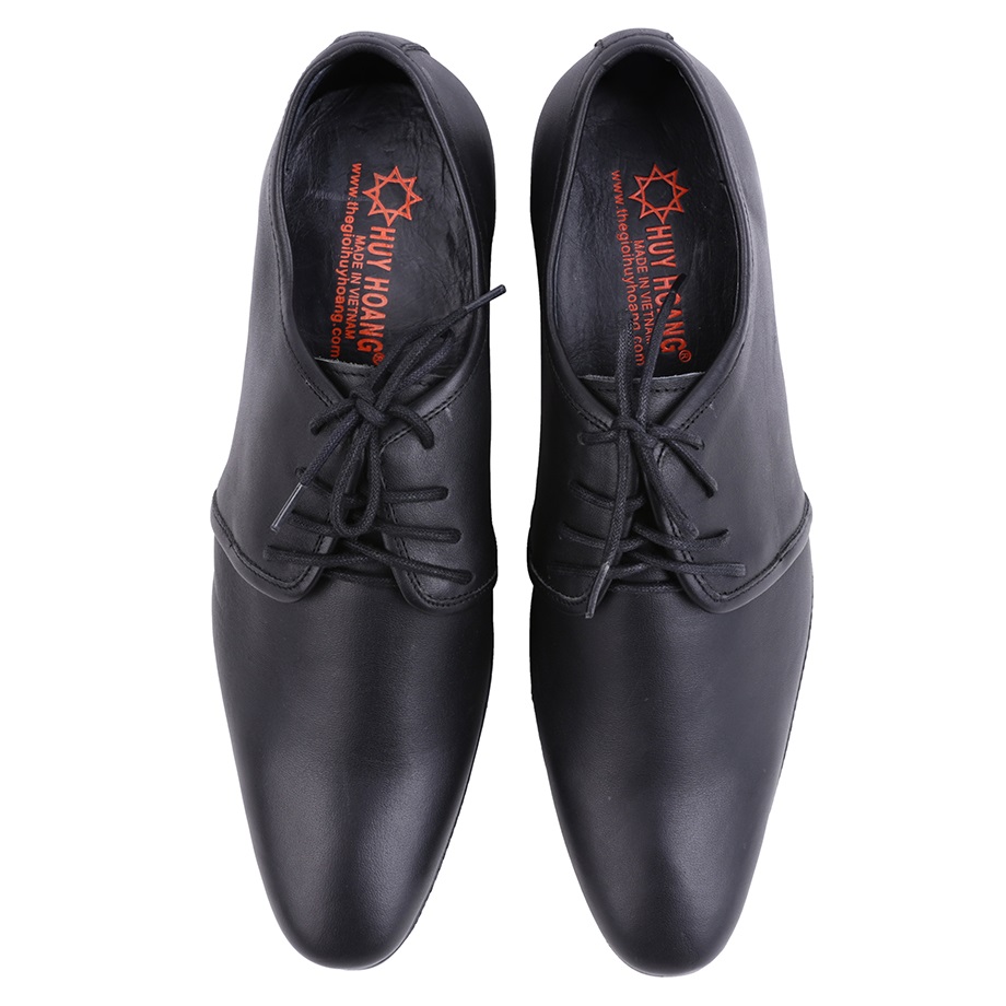 Giày tăng chiều cao da bò màu đen HK7722
