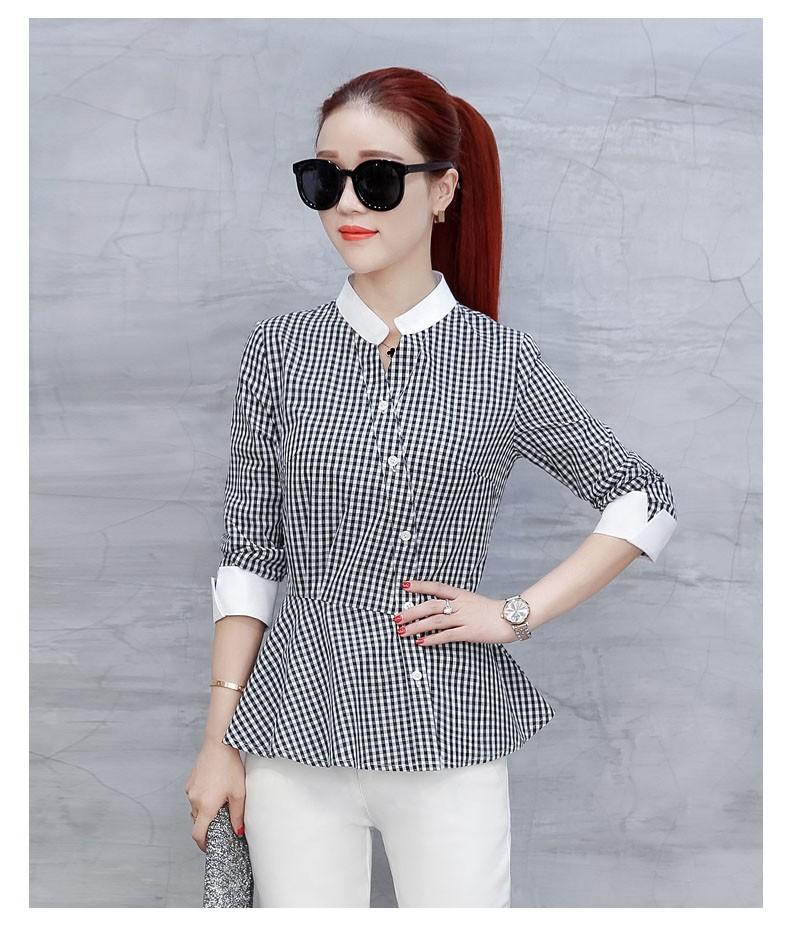 [HCM]Áo kiểu sọc caro peplum