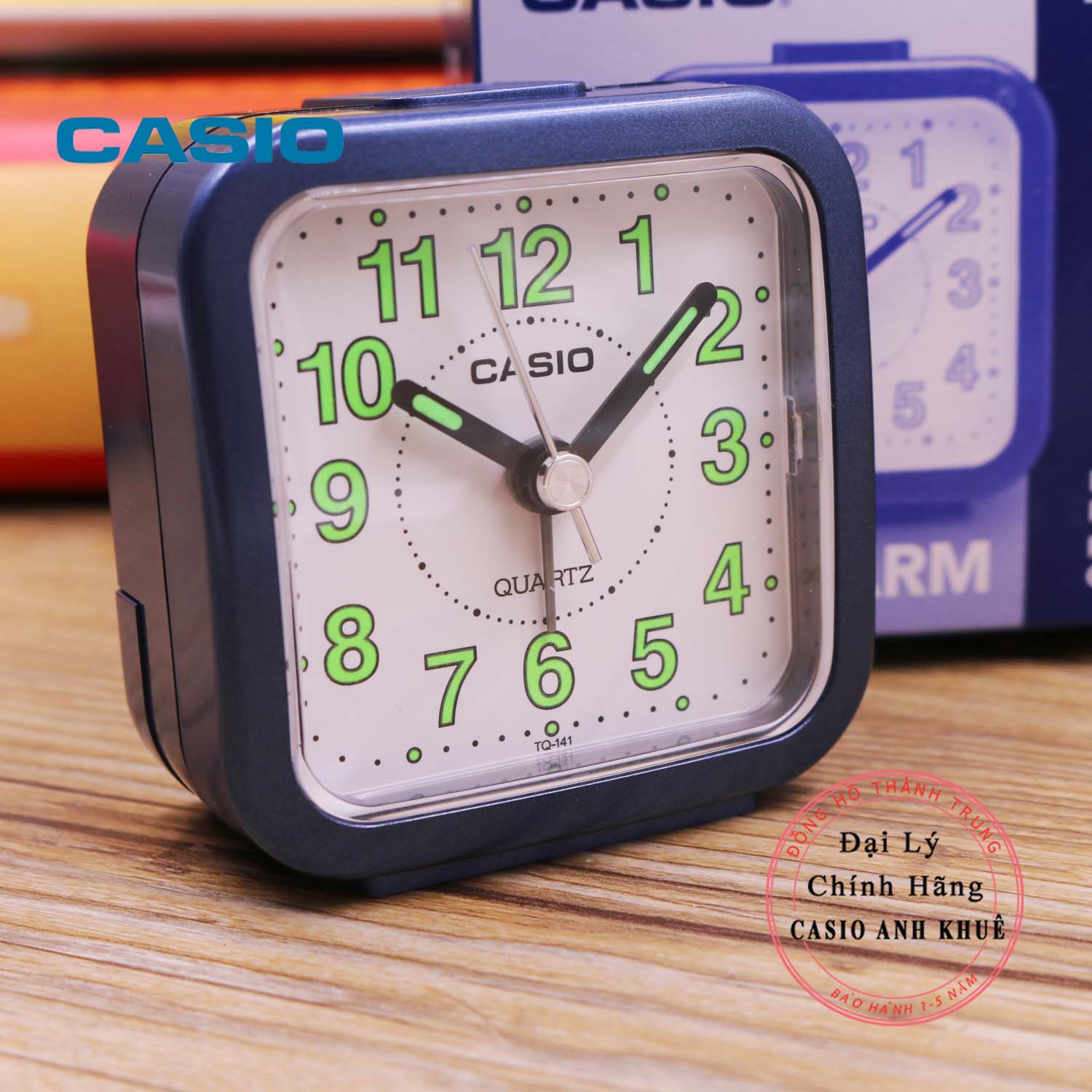Đồng hồ để bàn Casio TQ-141-2DF có báo thức (Kích thước 6.7 x 6.4 x 3.4 cm)