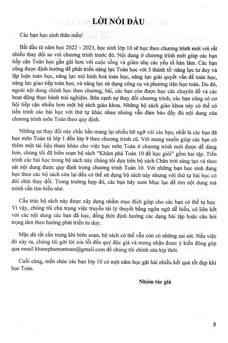 Khám Phá Toán 10: Để Học Giỏi (Dùng Kèm SGK Chân Trời Sáng Tạo)