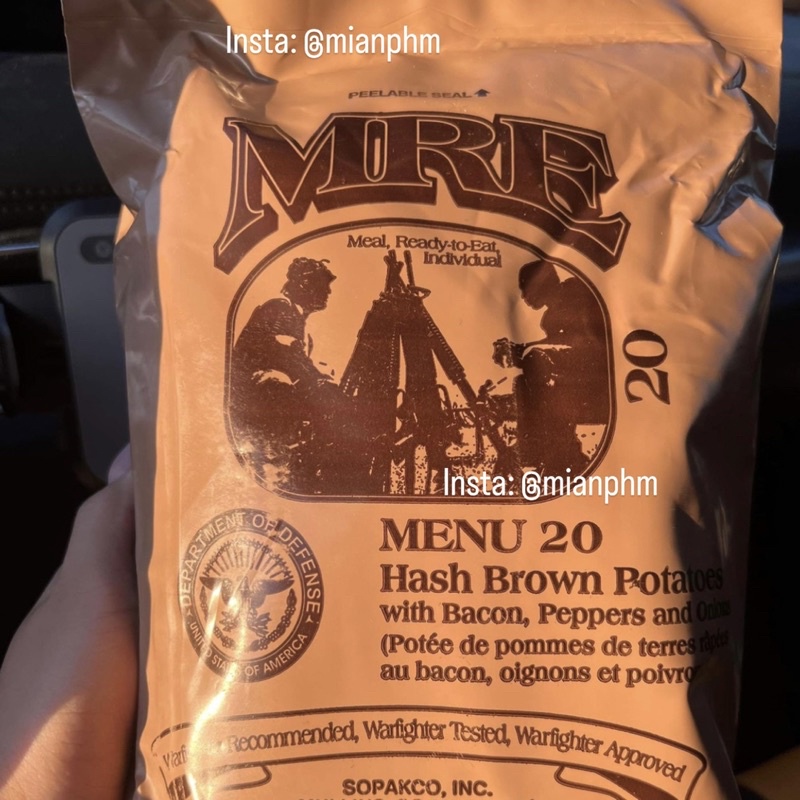 MRE quân đội Mỹ, đồ ăn quân đội của lính mỹ ( Set B từ menu 13-24 )