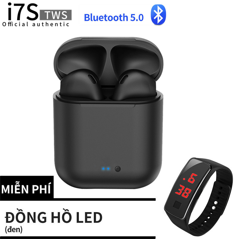 Có đồng hồ LED miễn phí Tai nghe không dây mini i7s TWS Tai nghe Bluetooth