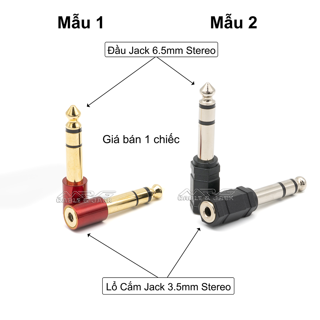 Đầu Chuyển Đổi 3.5mm Sang 6.5mm, giá 1 chiếc (lổ cắm jack 3.5 sang đầu jack 6.5) JC