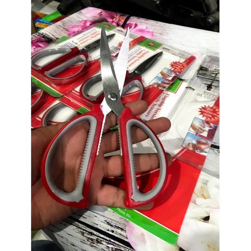 kéo inox cán đỏ