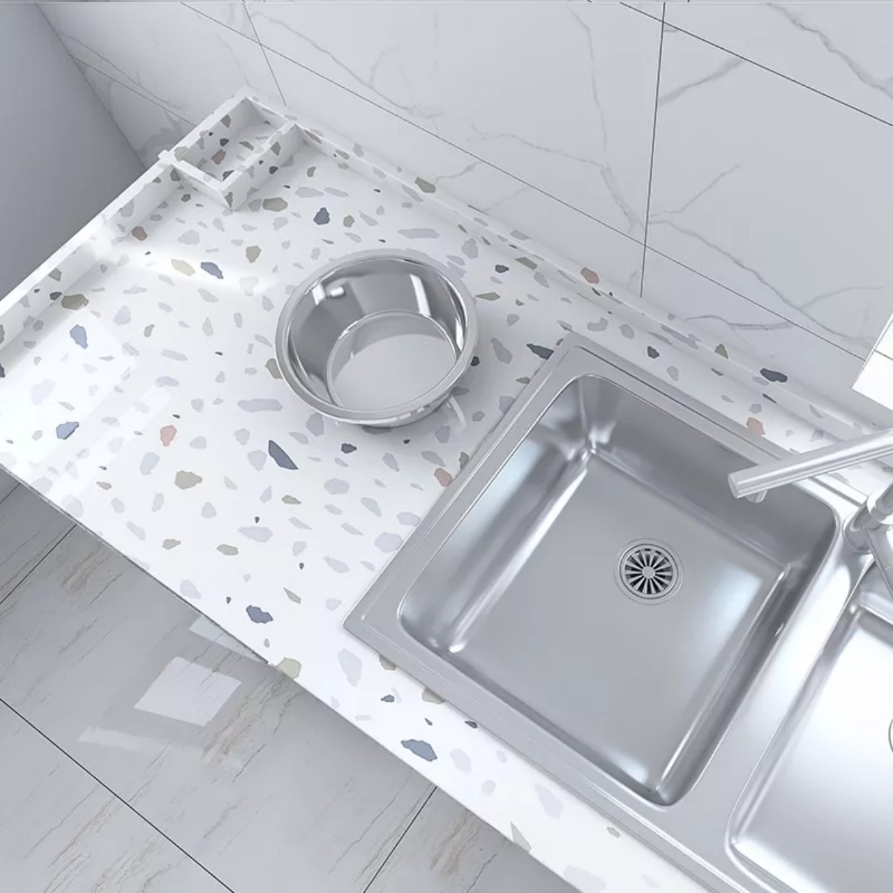 Decal dán tường dán bếp vân đá hoa văn (60cm×5m/cuộn)
