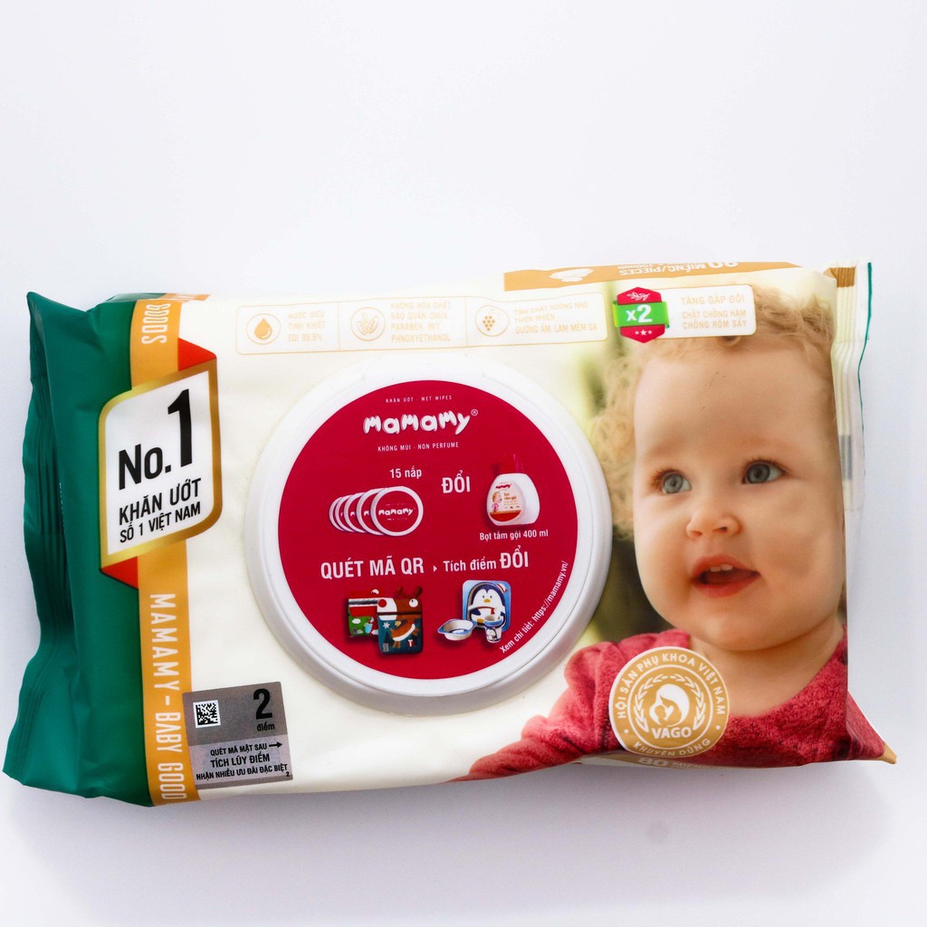 [HCM]Combo 7 Gói Khăn Ướt Trẻ Em Mamamy 100 Tờ