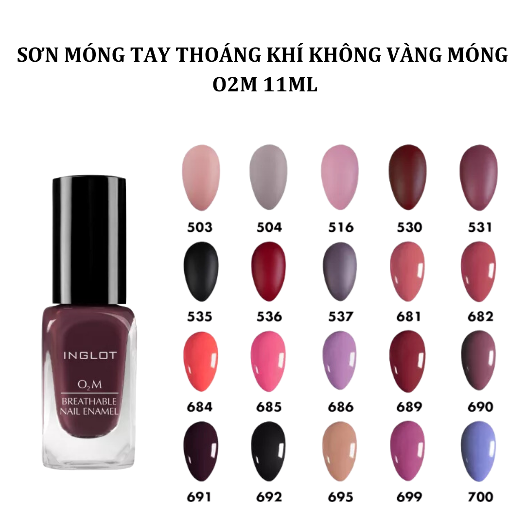 Sơn Móng Tay O2M Breathable Nail Enamel Soft Matte Inglot 11ml