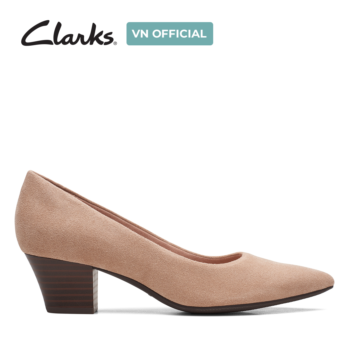 Giày cao gót 5cm da lộn nữ clarks - teresa step