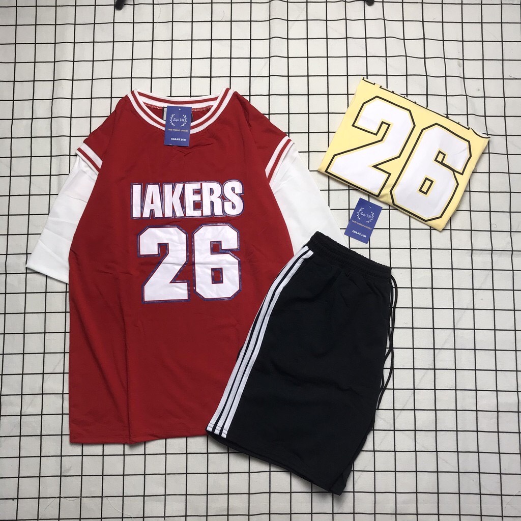 Đồ Bộ Coton Unisex Bóng Rổ Số 26 Phong Cách  Đồ Bộ Nam Nữ  Đồ Bộ Hàn Quốc Đồ Bộ Thể Thao Đẹp TTSLB0106