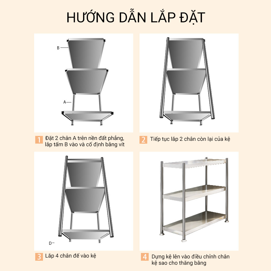 𝐑𝐨̣̂𝐧𝐠 40/𝟔𝟎𝐜𝐦/𝟖𝟎𝐜𝐦 - Kệ để đồ bếp Inox 304 (Để nồi cơm điện, lò vi sóng, lò nướng, gia vị...)