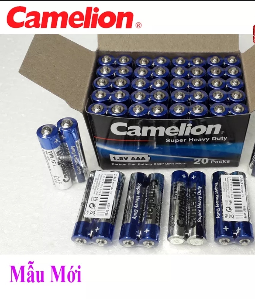 vỉ 2 viên pin tiểu AAA camelion hoặc panasonic