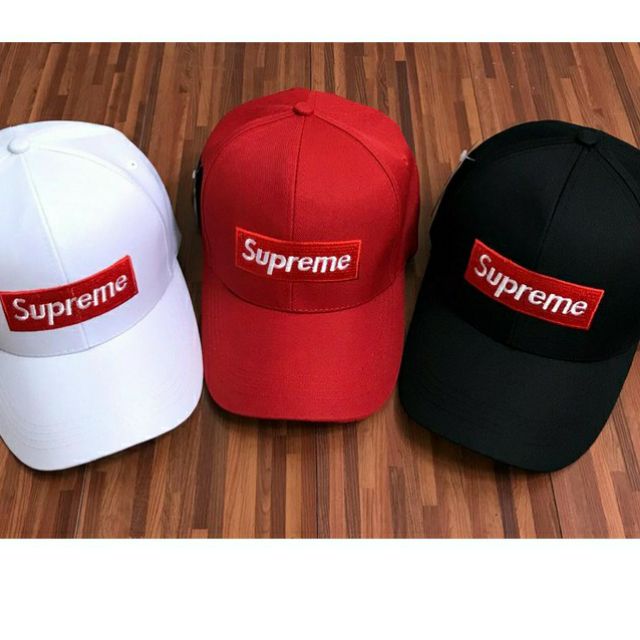 Mũ lưỡi chai đen logo Supreme cực chất