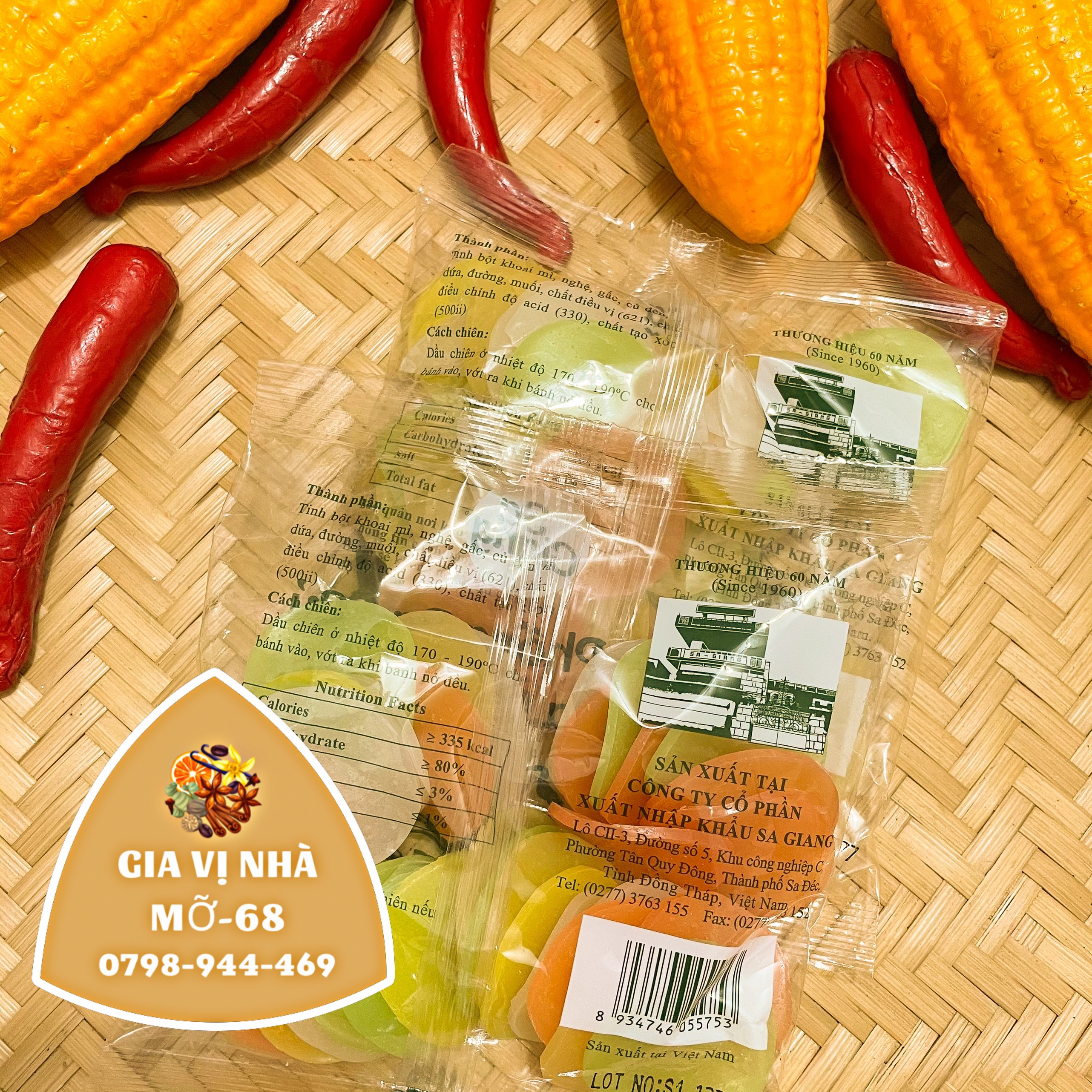 BÁNH PHỒNG TÔM RAU CỦ SA GIANG - 100GR-500GR