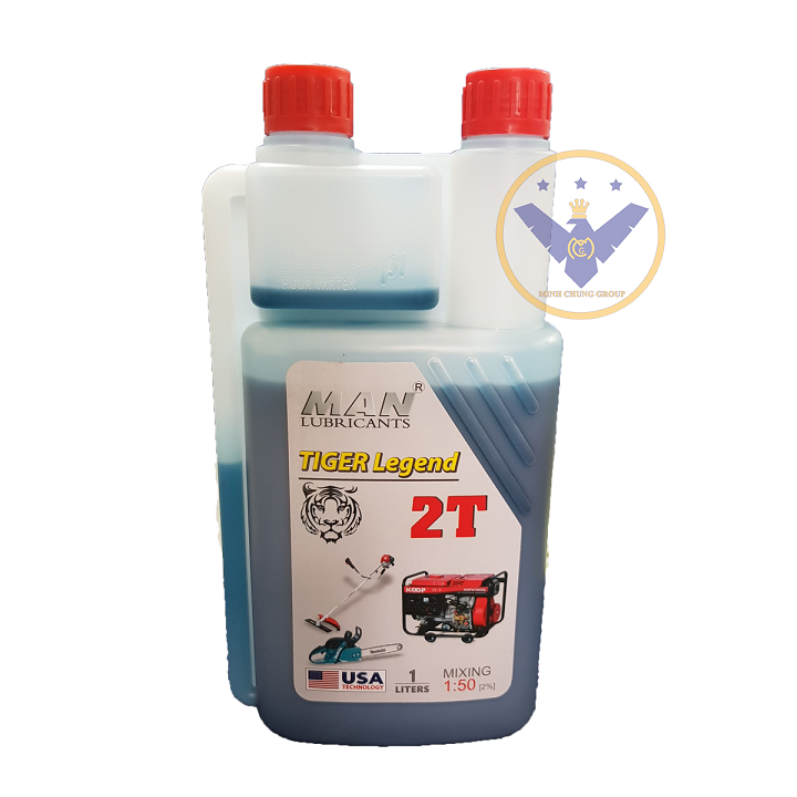 Nhớt 2 thì Man Tiger Legend 2T chính hãng lon 1L màu xanh