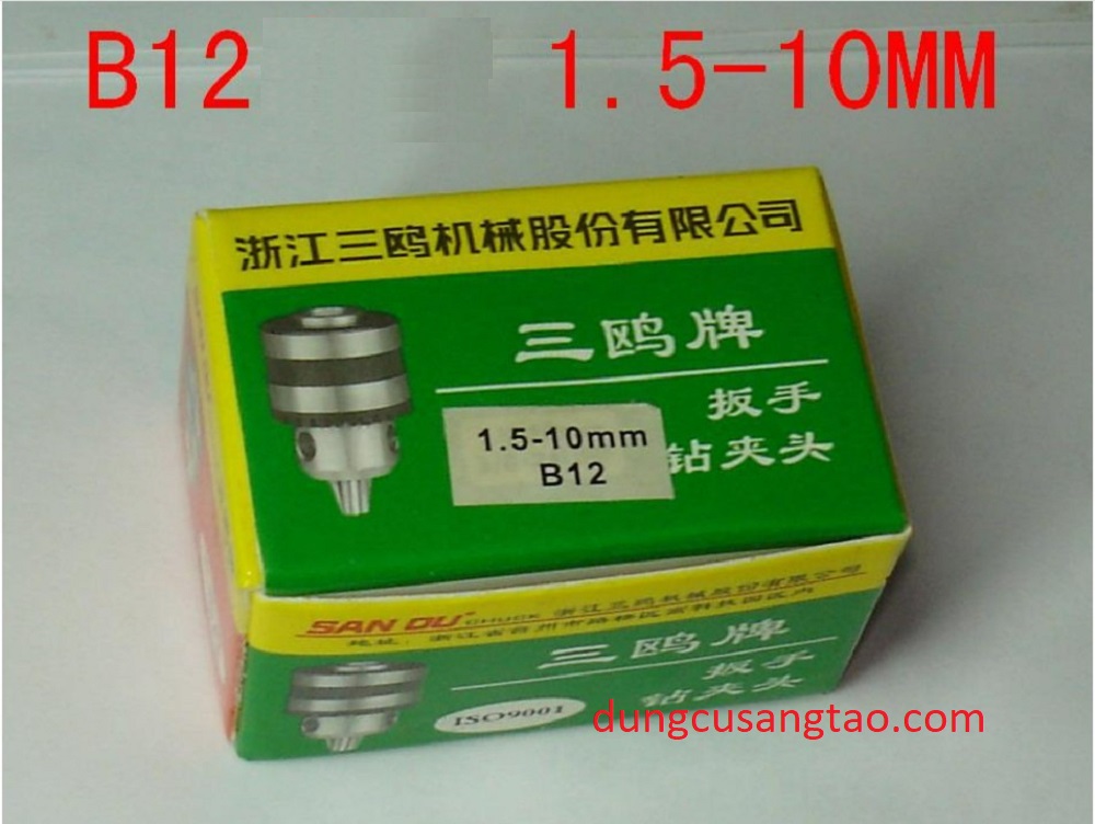 Đầu giữ mũi khoan B12 / Đầu giữ khoan B12 loại mang ranh gắn trục motor