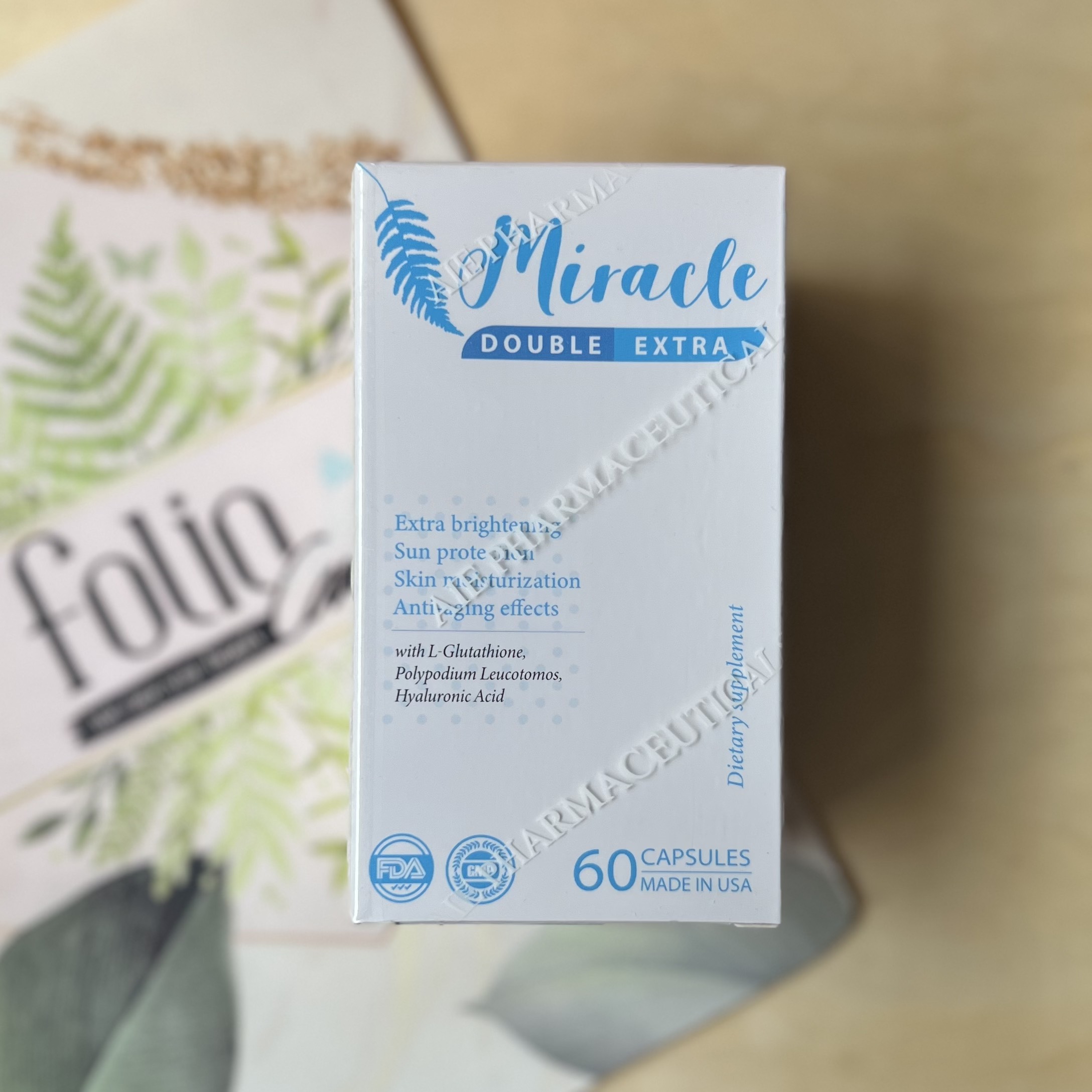 Viên Uống Trắng Da Chống Nắng Miracle Double White Extra Từ Mỹ 60 viên