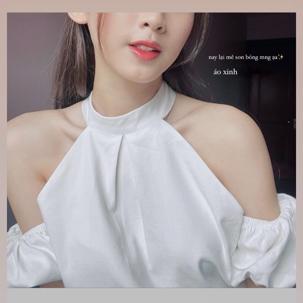 Set áo hở vai cổ yếm tay bồng Linly Store