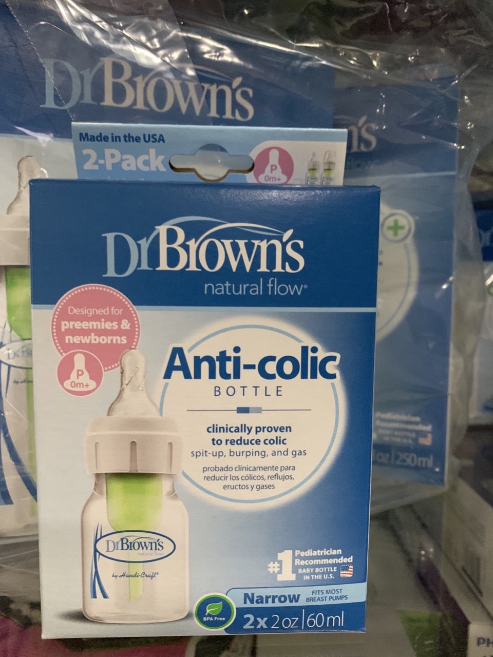 SET 2 BÌNH SỮA DR BROWN'S OPTION CỔ THƯỜNG CHỐNG SẶC 60ML.