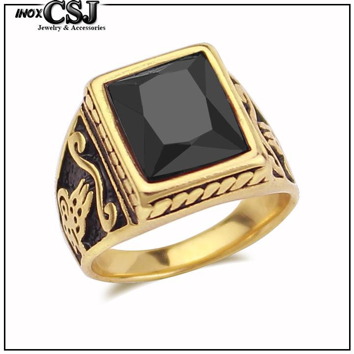 NHẪN INOX NAM MẠ VÀNG ĐÁ ĐEN HÀN QUỐC KHÔNG ĐEN chuẩn thời trang mang phong cách