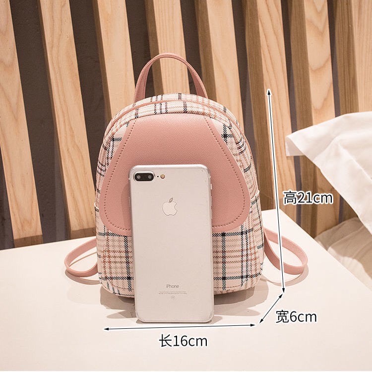 [HCM]Balo nữ mini caro phong cách Hàn Quốc siêu hot