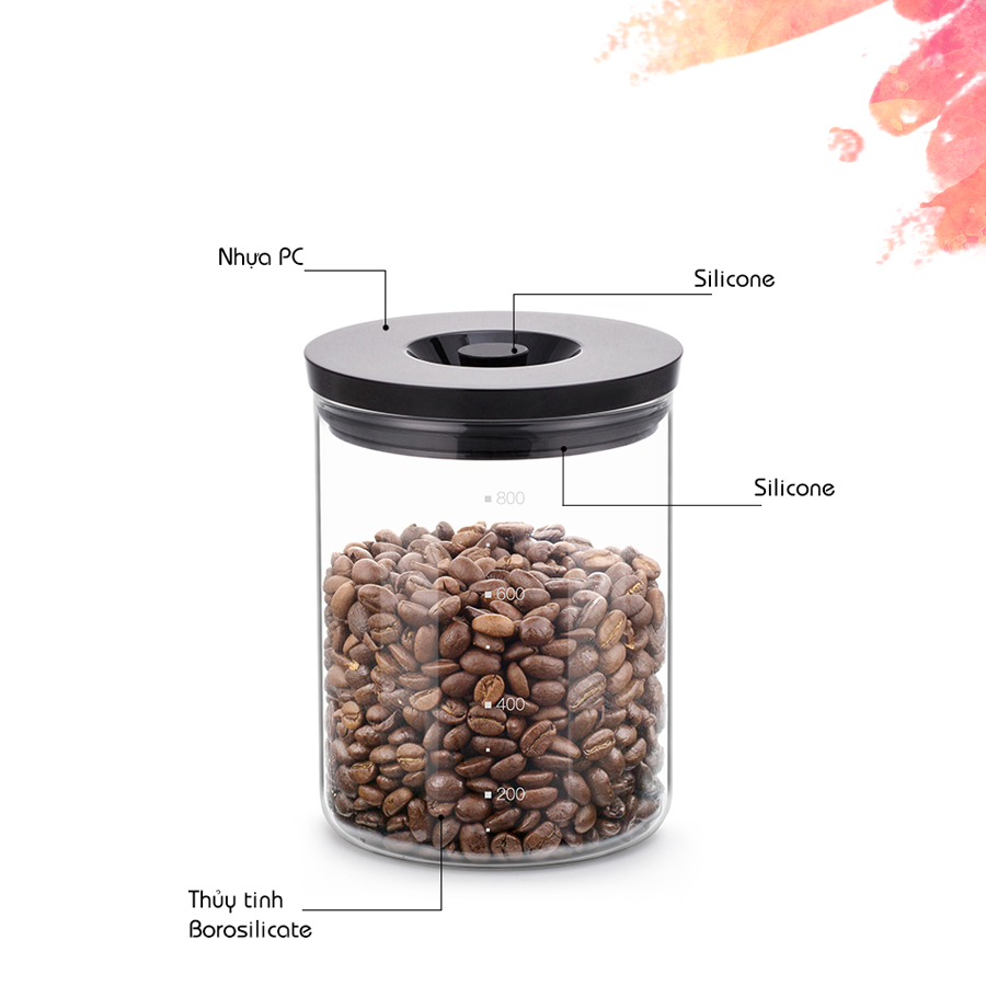 Lọ thủy tinh nắp PC Samadoyo S115/3 800mL